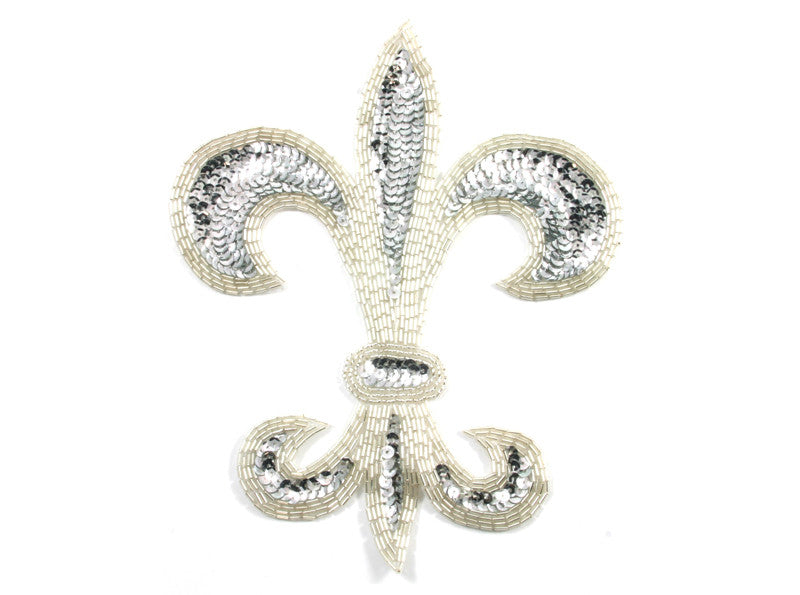 Applique Fleur De Lis Silver/Silver [4997]