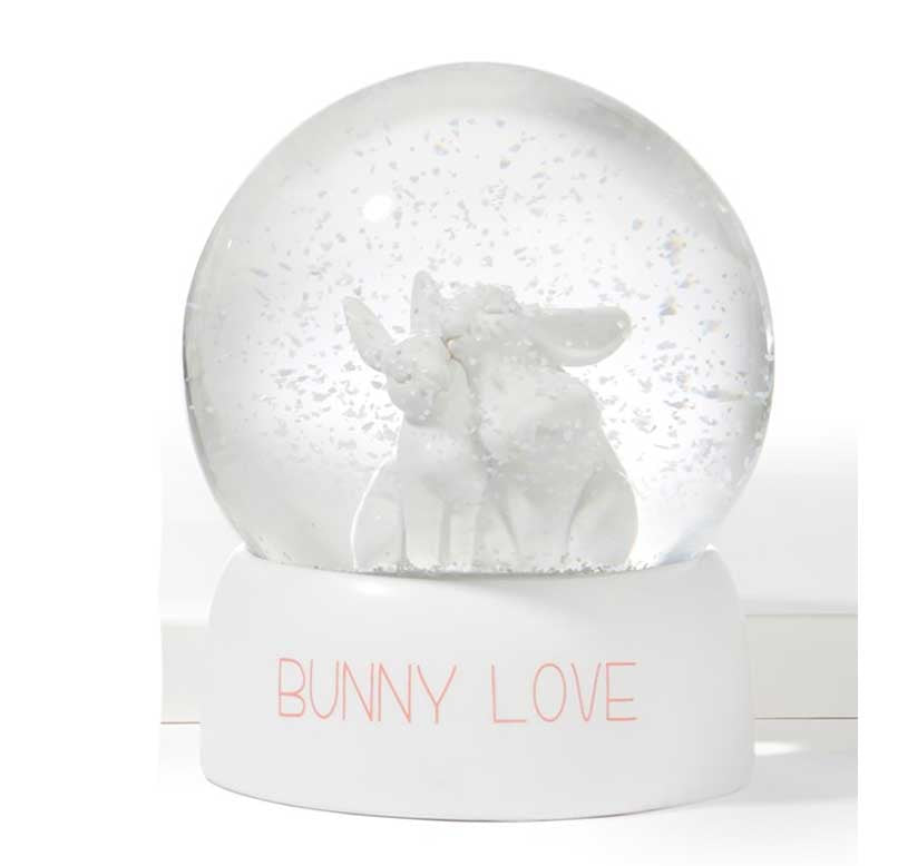 Bunny Water Globe, "Bunny Kisses" or "Bunny Love"