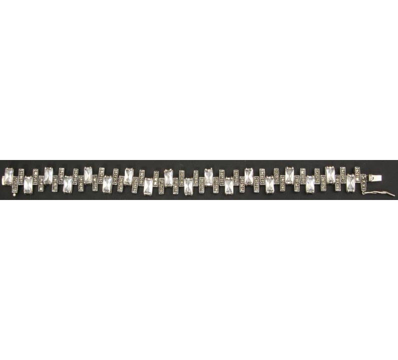 Sterling Silver Bracelet Cz's & Marcasite