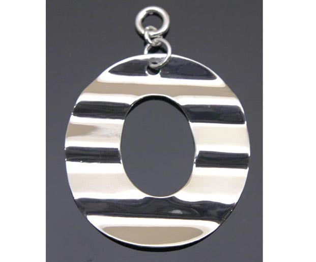 Circle Wavy Pendant Sterling Silver
