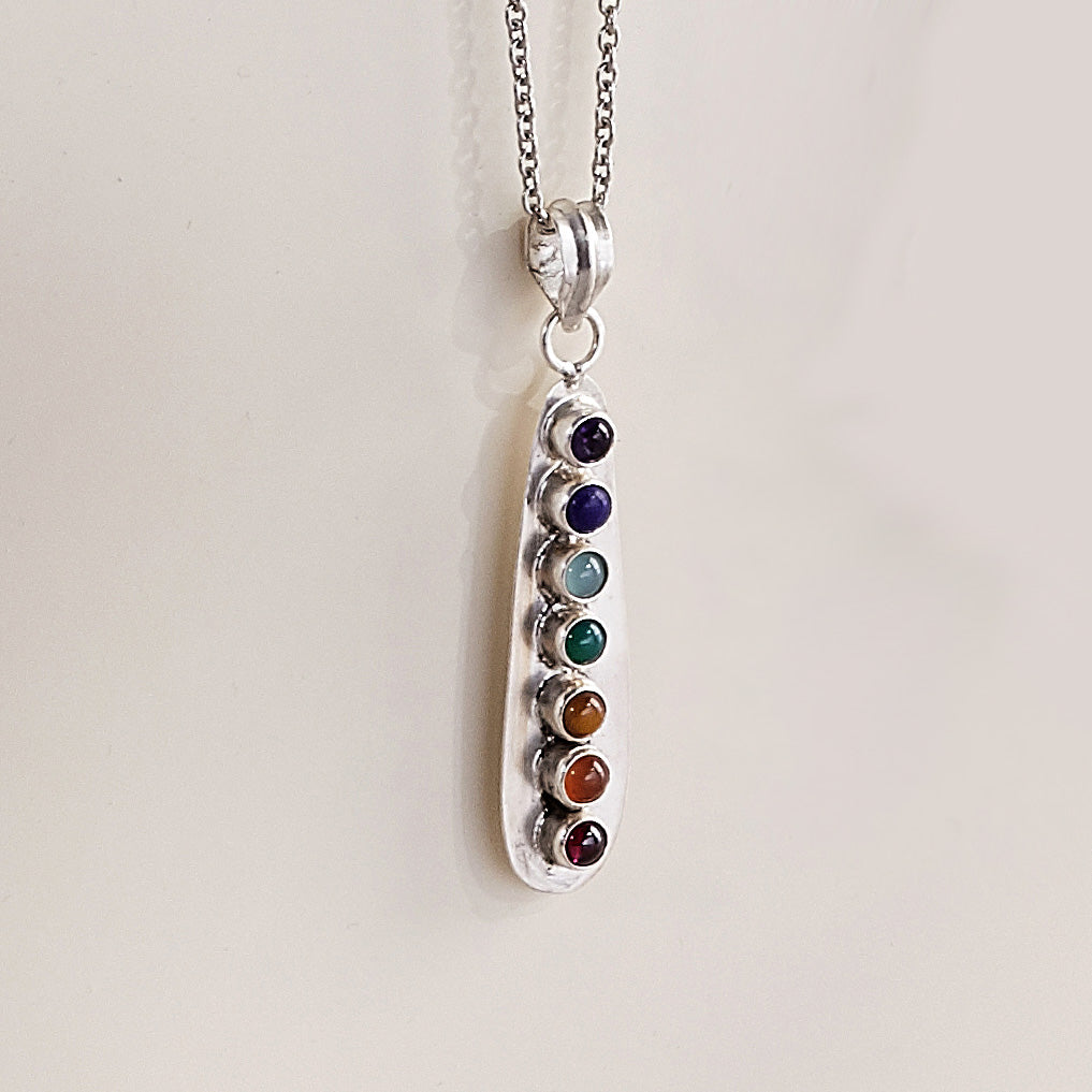 Semi-Precious Stone Chakra Pendant & Chain