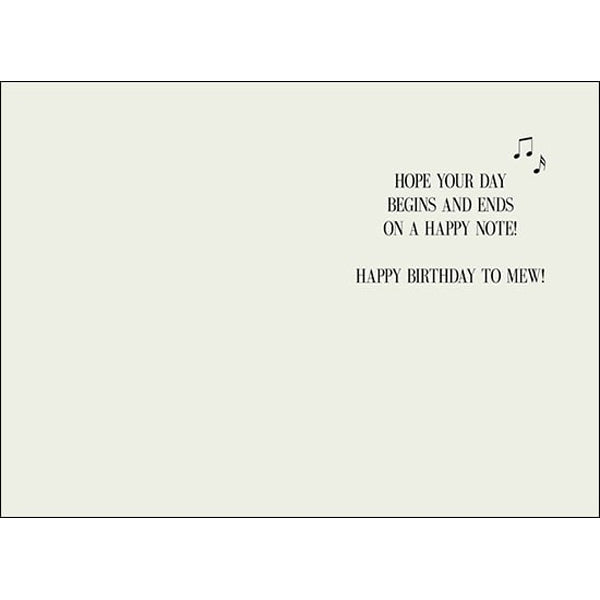 Birthday Card-  ( image of Cat & sheet music)