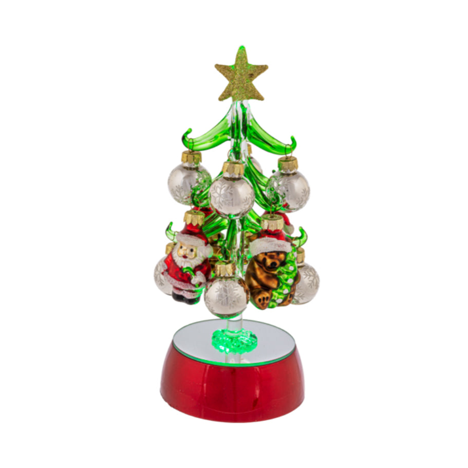Light Up Christmas Tree with Ornament-Santa & Yellow Bear