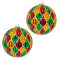Red/Green/Gold Diamond Pattern Ball 6"