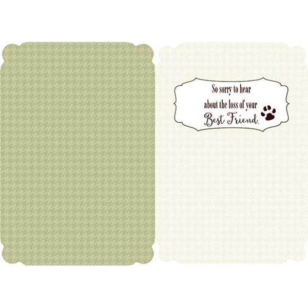 Pet Sympathy Card: "Huge heart, short little life, big love...", (dog)