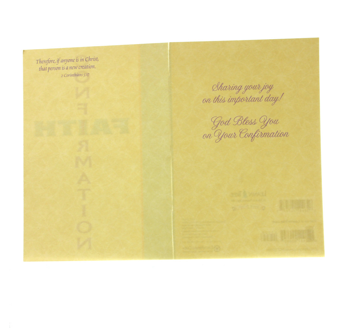 Confirmation Card: Confirmation/Faith (in shape of cross)