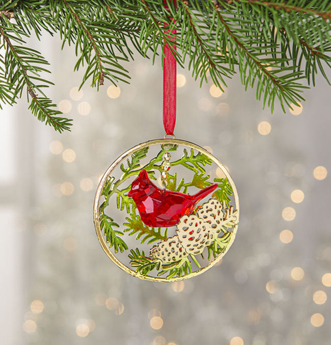Pinecone Cardinal Ornament