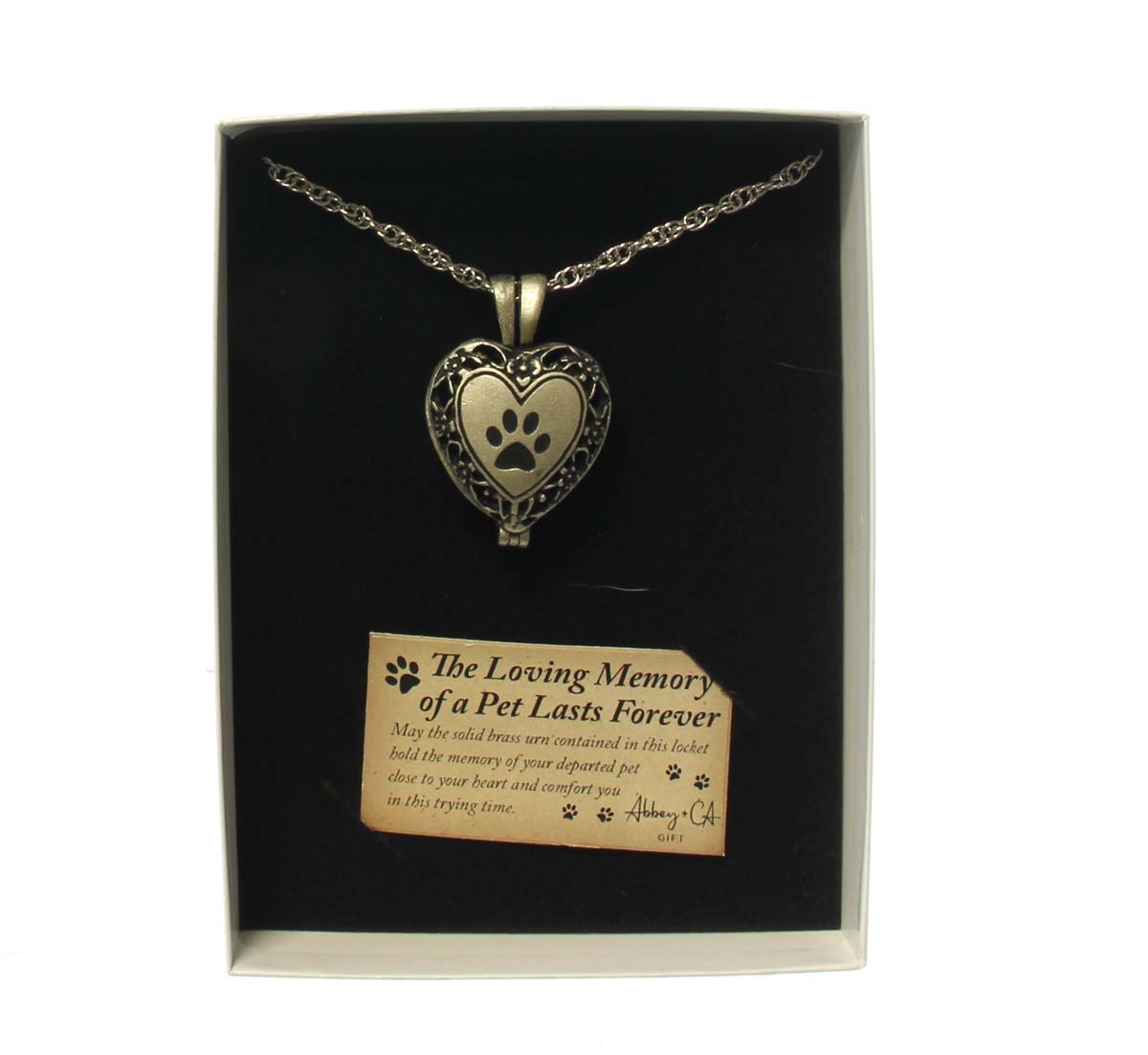Pawprint Memorial Locket w/Urn