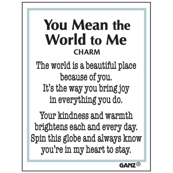You Mean the World to Me Spinning Charm