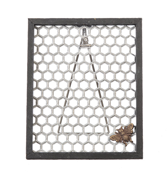 Framed Honey Comb Photo Holder with Bee