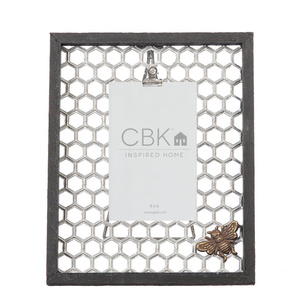 Framed Honey Comb Photo Holder with Bee