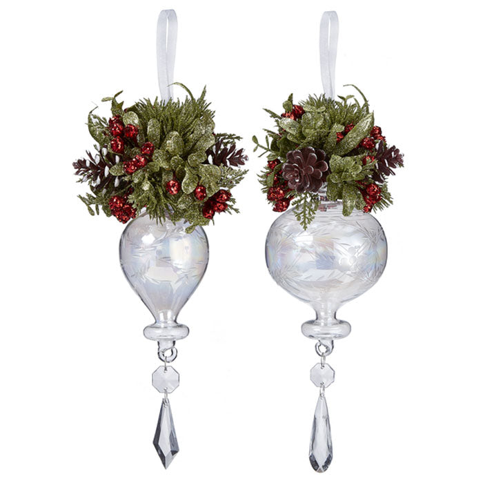 Etched Glass Ornament, Kissing Krystals