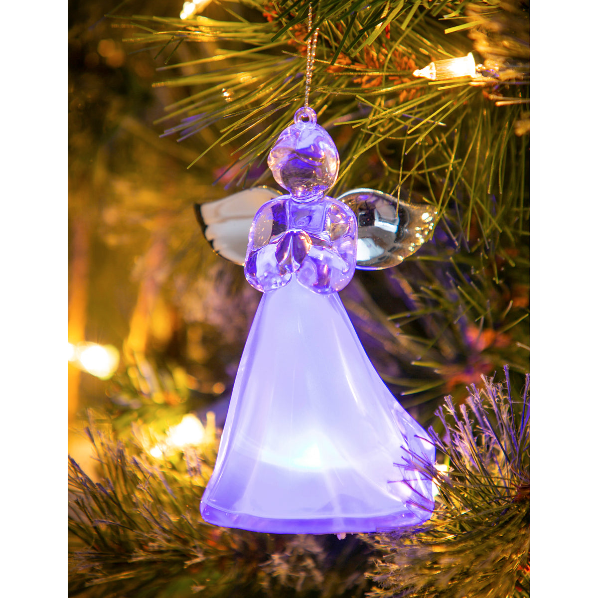 Color Changing Angel Ornaments, 3 styles, LED, 3.2"H