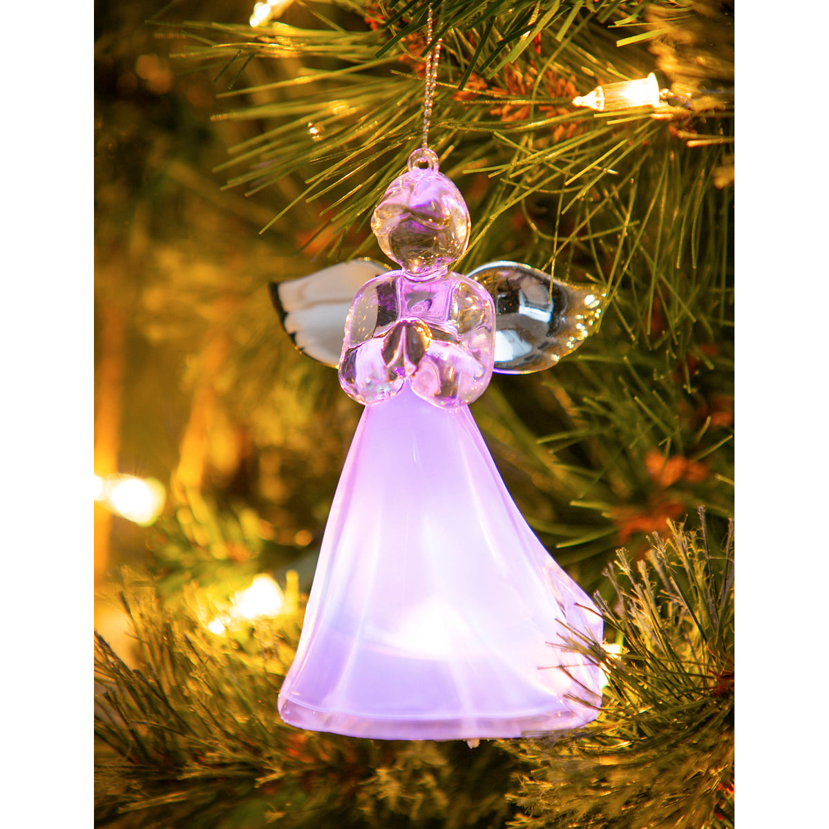 Color Changing Angel Ornaments, 3 styles, LED, 3.2"H
