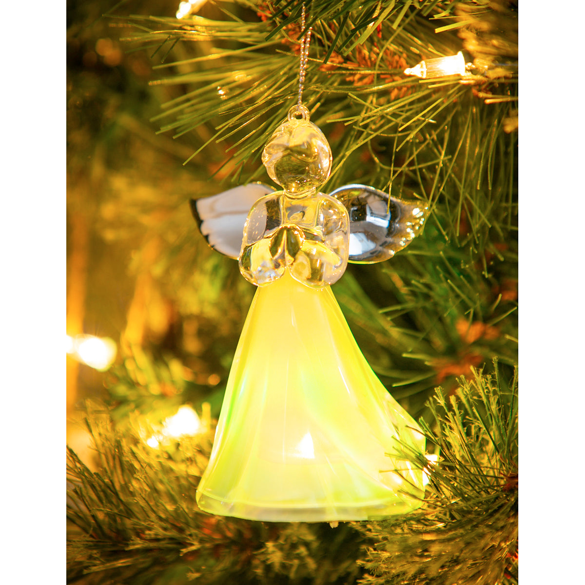 Color Changing Angel Ornaments, 3 styles, LED, 3.2"H