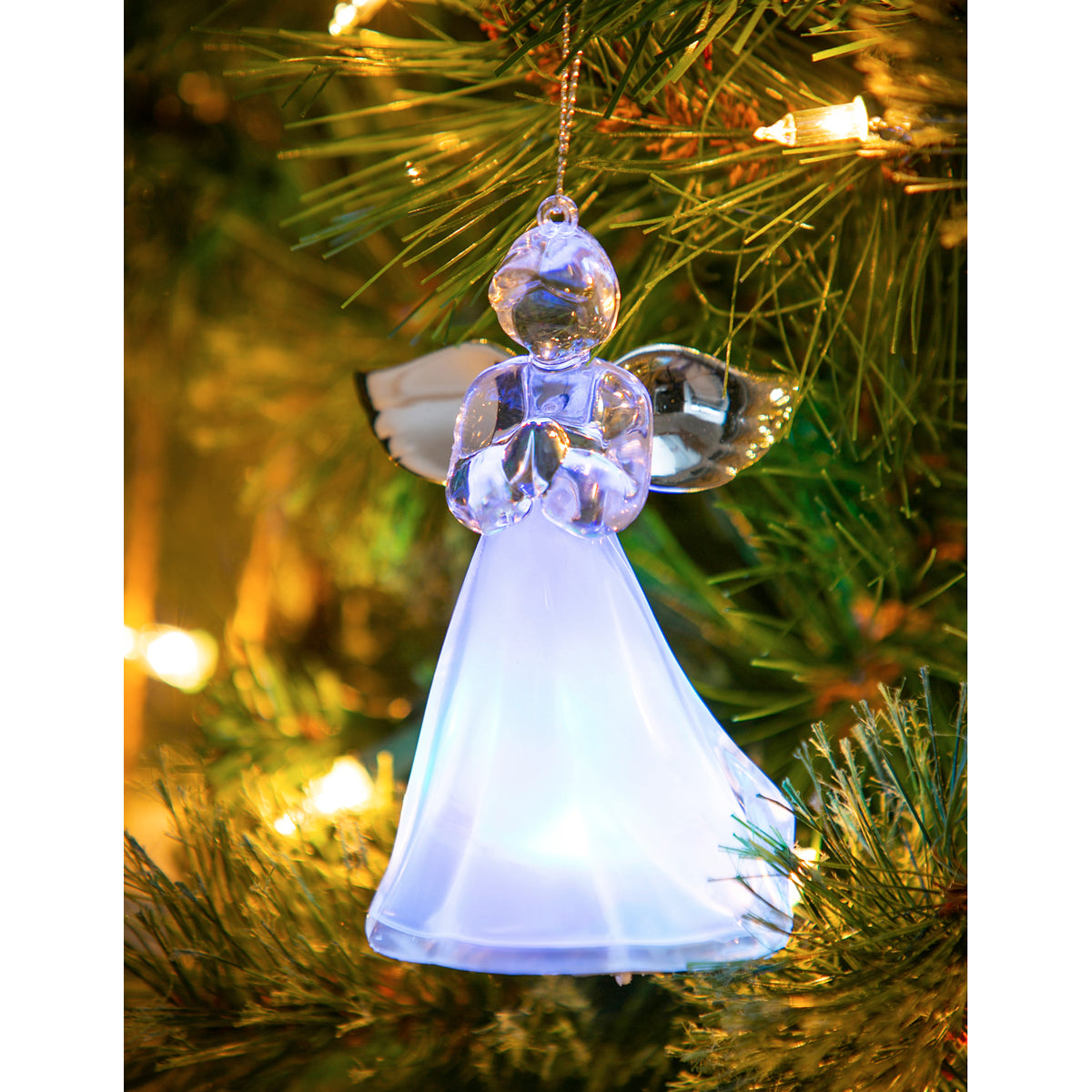Color Changing Angel Ornaments, 3 styles, LED, 3.2"H