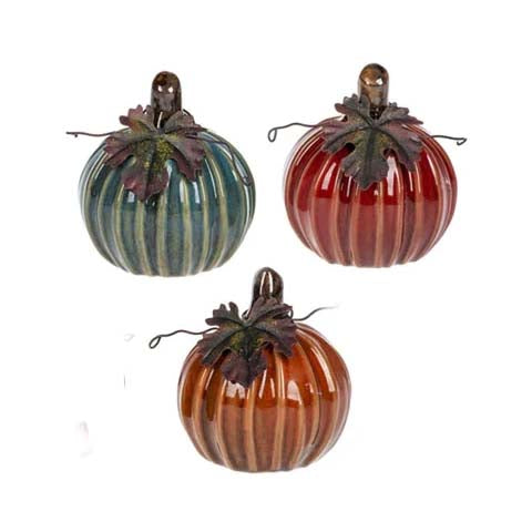 Ceramic Pumpkins, Red-orange