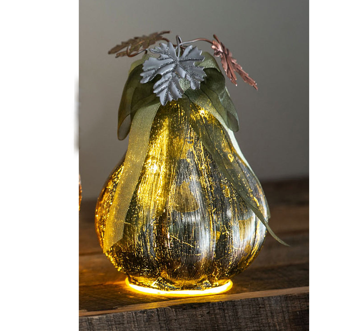 Pumpkin Tabletop Décor, Glass LED, 2 varieties
