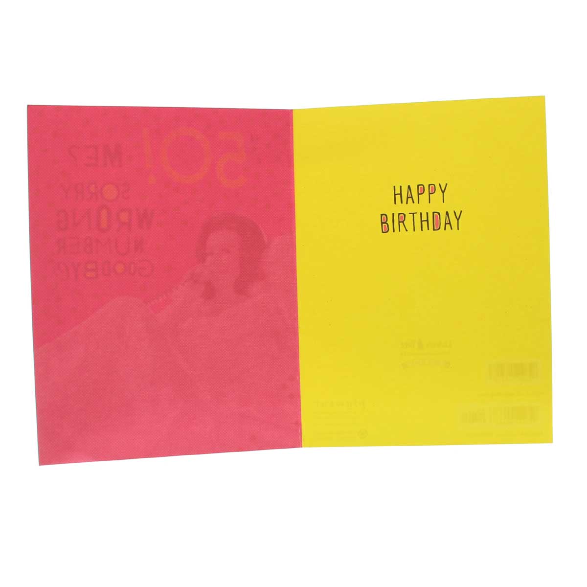 50th Birthday Card: "50! Me? Sorry, wrong number..?"