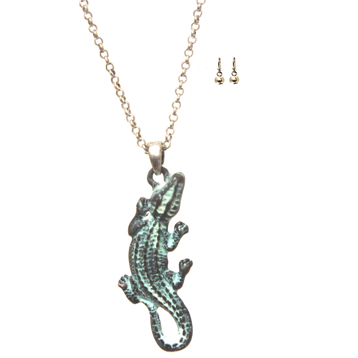 Alligator Necklace w/ Earrings