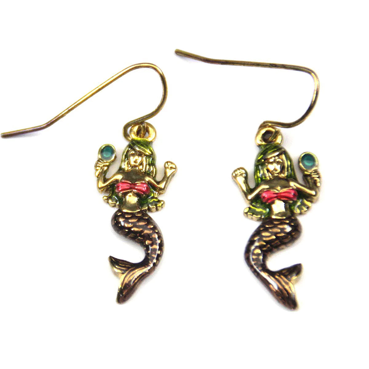 Mermaid with Mirror Earrings