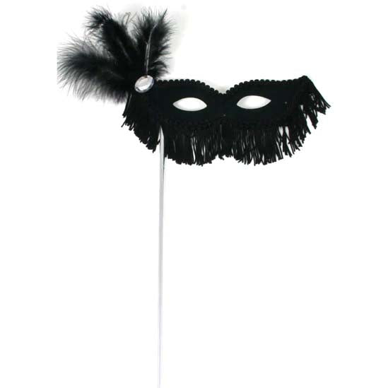 Mask on Stick w/Fringe