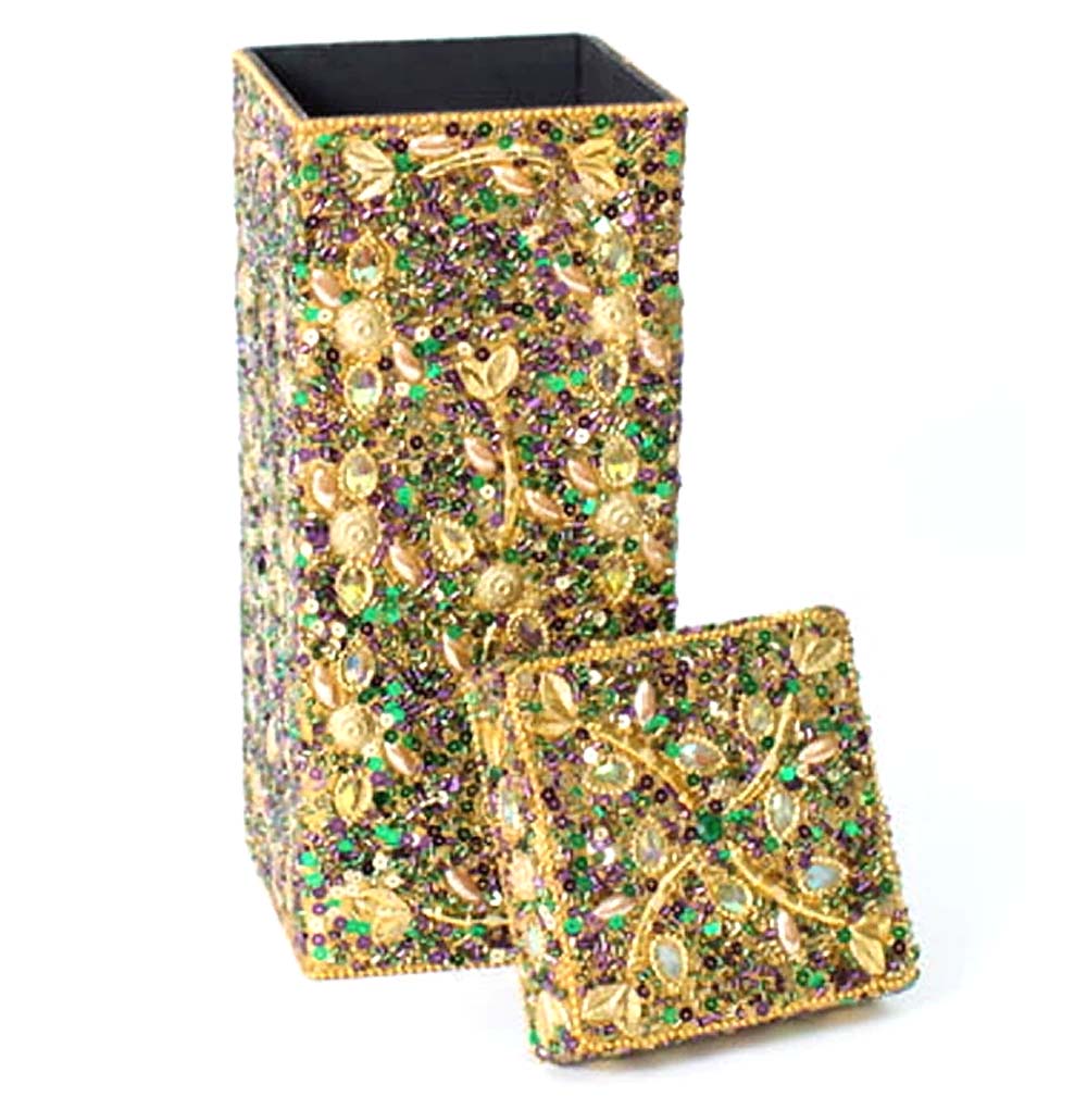 Wine Bottle Holder, Mardi Gras 4" X 13"